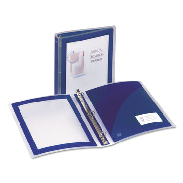 Avery Flexi-View 3 Ring Binder, 1.5 Inch Round Rings, 1 Navy Blue Binder (17638) 1.5
